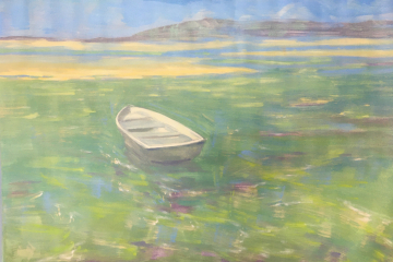 1909. Barca sobre verde mar. 89 x 116 cm. 600 €
