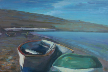 0226. Barcas en la playa. 73 x 100 cm. 600 €.