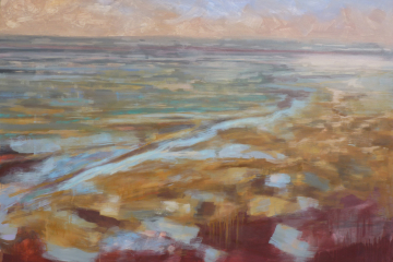 1110. Atardecer en la playa. 114 x 162 cm. 600 €