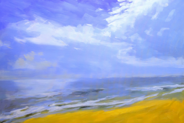 2003. Azul Ultramar & Dorado. 200 x 200 cm. 2.200 €