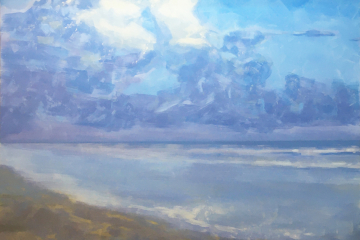 2007. Cae la noche sobre la playa. 200 x 200 cm. 1.000 €