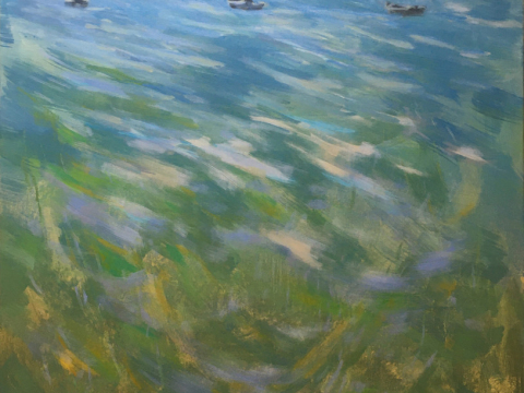 2139. Barcas en la ría. 130 x 89 cm. 700 €