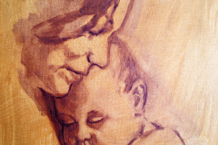1930. Virgen con Niño. 40 x 30 cm. 120 €