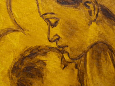 2221. Virgen con el Niño. 35 x 27 cm. 150 €