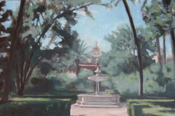 1007. La fuente del Álcazar. 73 x 116 cm. 700 €