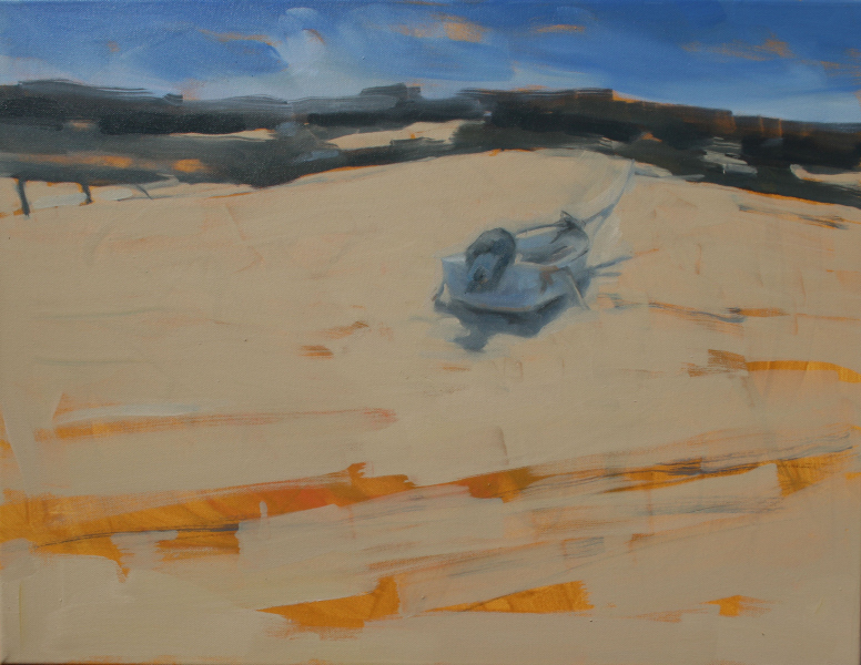 1002. Barca en la playa. 50 x 65 cm. 350 €