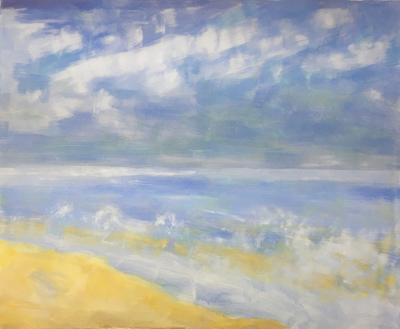 1906. La orilla, azules pálidos & verdes. 130 x 162 cm. 700 €