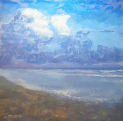 2007. Cae la noche sobre la playa. 200 x 200 cm. 1200 €