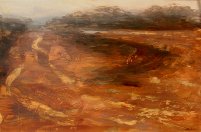 0214. Sendero en la marisma. 81 x 122 cm.  600 €