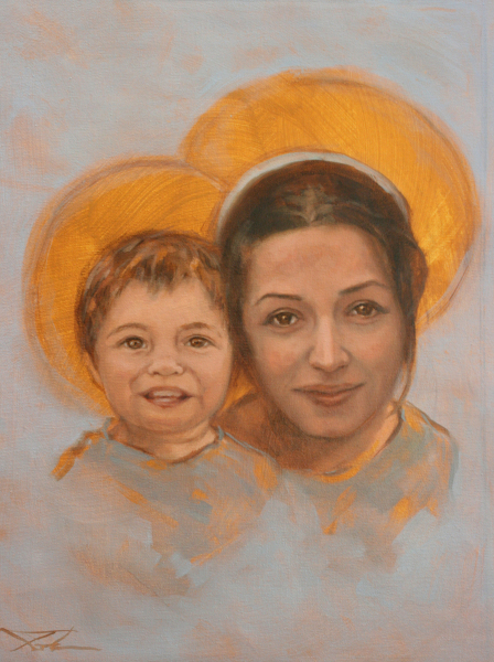 1414. Virgen con Niño. 40 x 30 cm. 150 €.