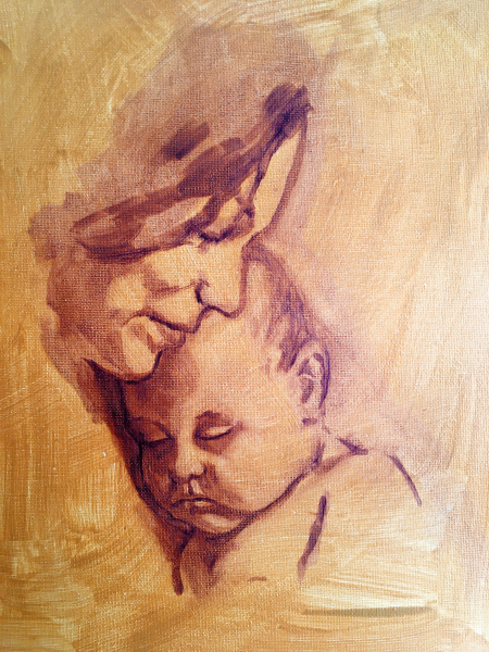 1930. Virgen con Niño. 40 x 30 cm. 150 €