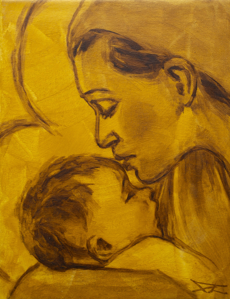 2221. Virgen con el Niño. 35 x 27 cm. 150 €