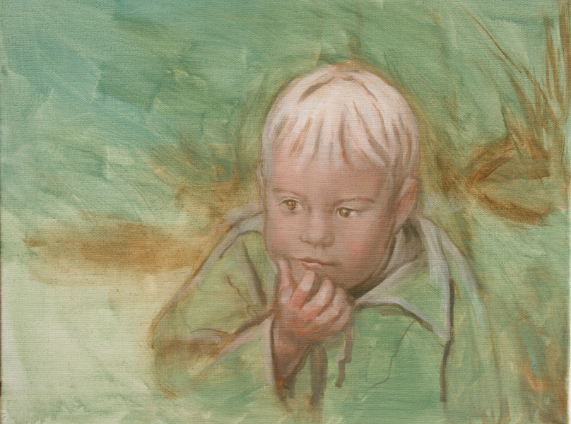 0618. Jakob en verde. 40 x 50 cm. 600 €
