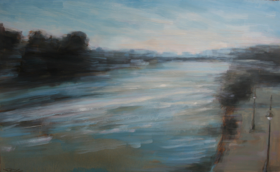 0433. Guadalquivir en la tarde. 75 x 122 cm. 500 €