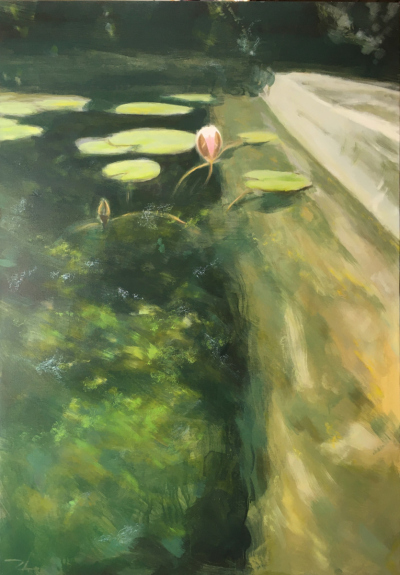 17.02. Nenúfares, Verde & Agua. 116 x 73 cm. 250 €