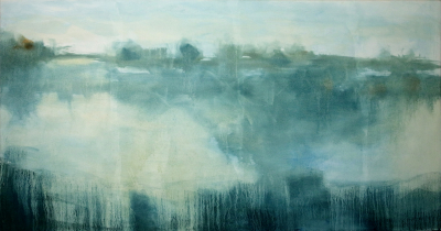 01.11. Árboles y agua. Óleo sobre tela. 112 x 210 cm