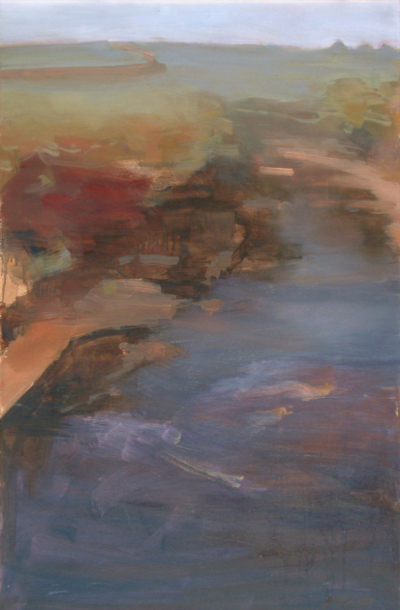 02.21. Color en el río. Óleo sobre tela. 100 x 73 cm.