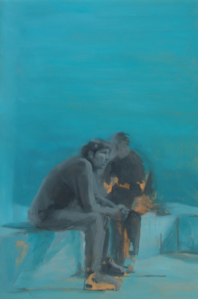 99.04. Gitanos. Óleo sobre madera. 150 x 97 cm.