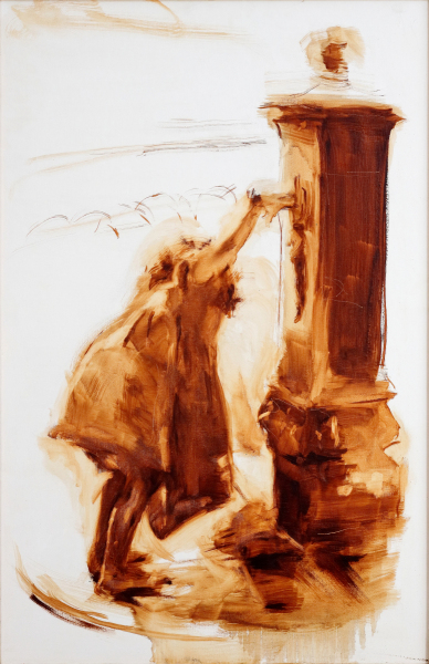01.06. La niña de la fuente. Óleo sobre tela. 100 x 65 cm