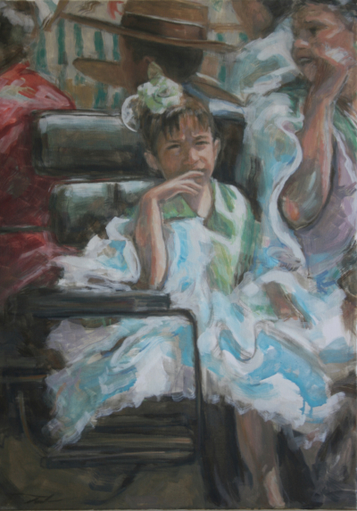 0803. Gitanilla pensativa. 70 x 50 cm. 200 €